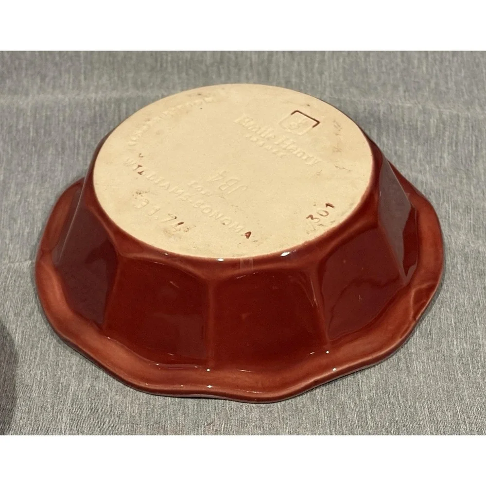 Set of 4 - Emile Henry France/William Sonoma Red Enamel Mini Pie Tart Dish 5.5